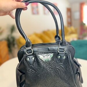 Killstar spiderweb embossed black satchel